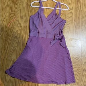 purple striped dress
